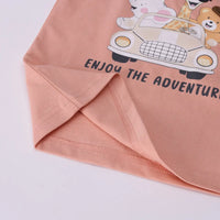 Boys Peach Animal Print Short Sleeve T-Shirt With Shorts Sets 2 pc. Sets