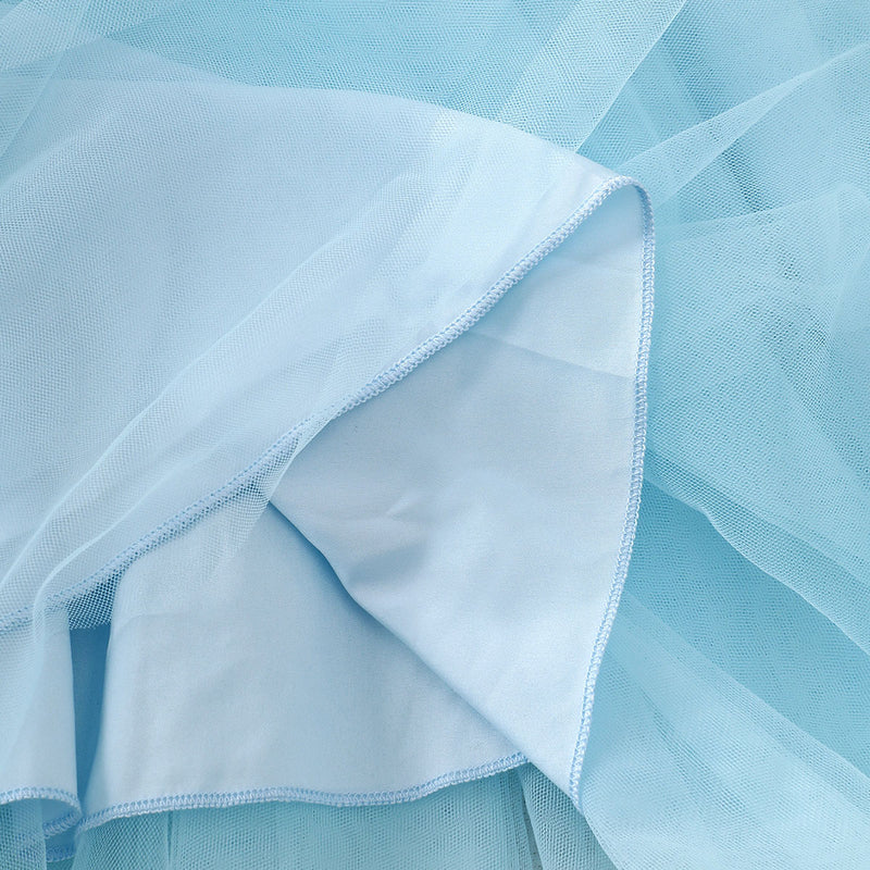 Girls Blue Velventeen Tulle Party Dress with Tweed Coat Party Dresses