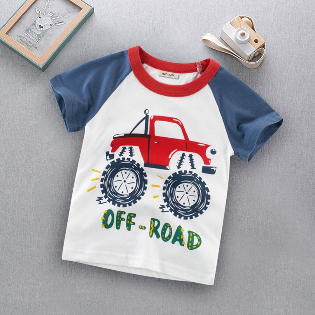 Short Sleeve T-shirt With Car print Tshirts   