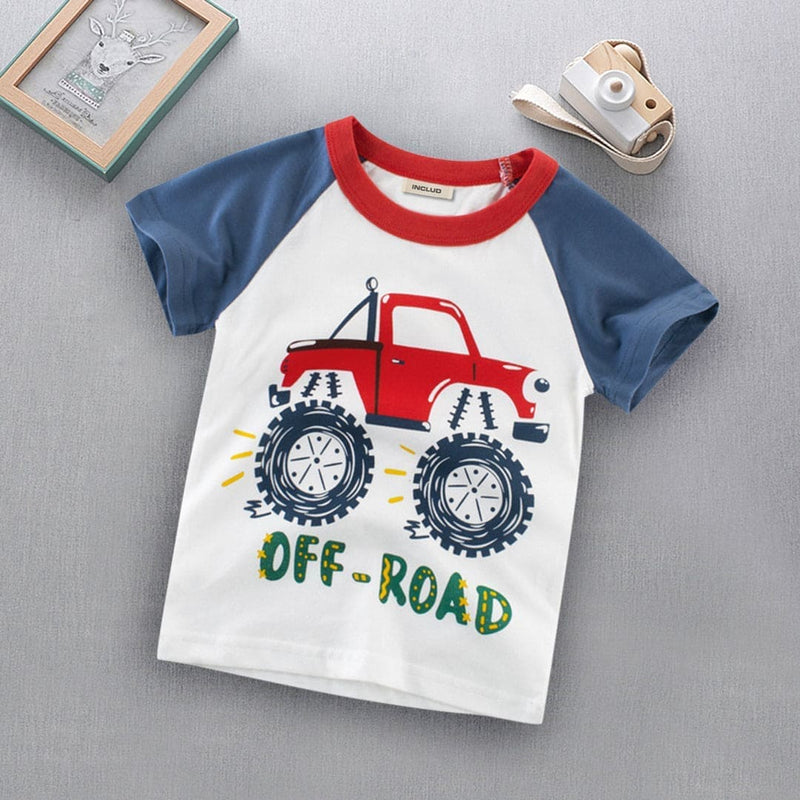 Short Sleeve T-shirt With Car print Tshirts   