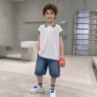 Boys Blue Stone Washed Loose Fit Denim Shorts Shorts Blue 3-4 Y