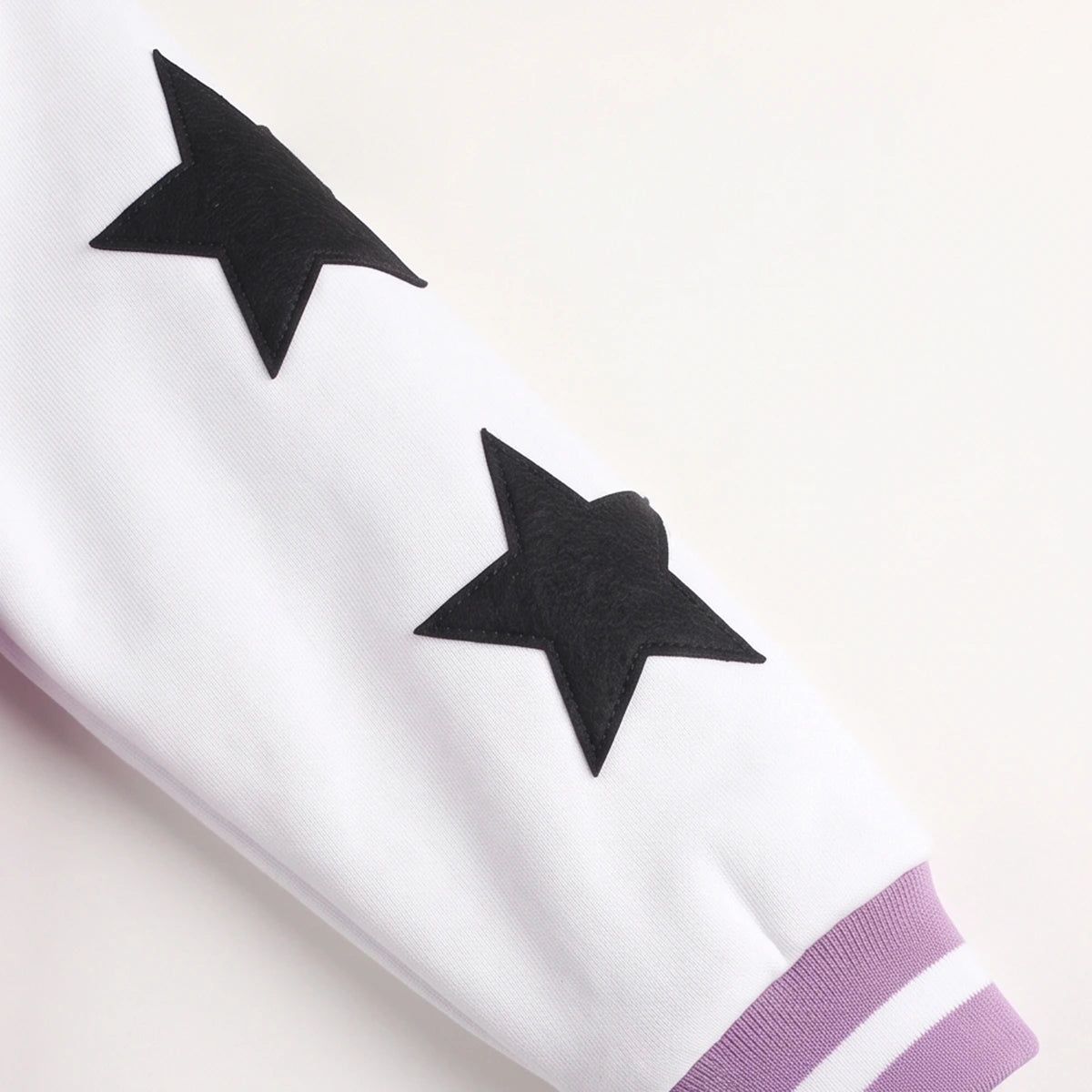 Girls Lavender Typographic Long Sleeve Varsity Jacket Coats & Jackets