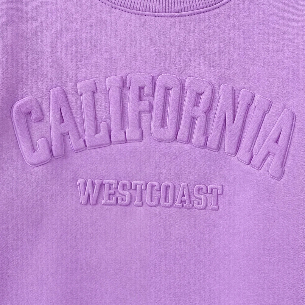 Girls Puple Typography Print Sweatshirt With Pants Set 2 pc. Sets