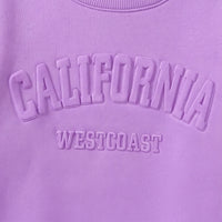 Girls Puple Typography Print Sweatshirt With Pants Set 2 pc. Sets