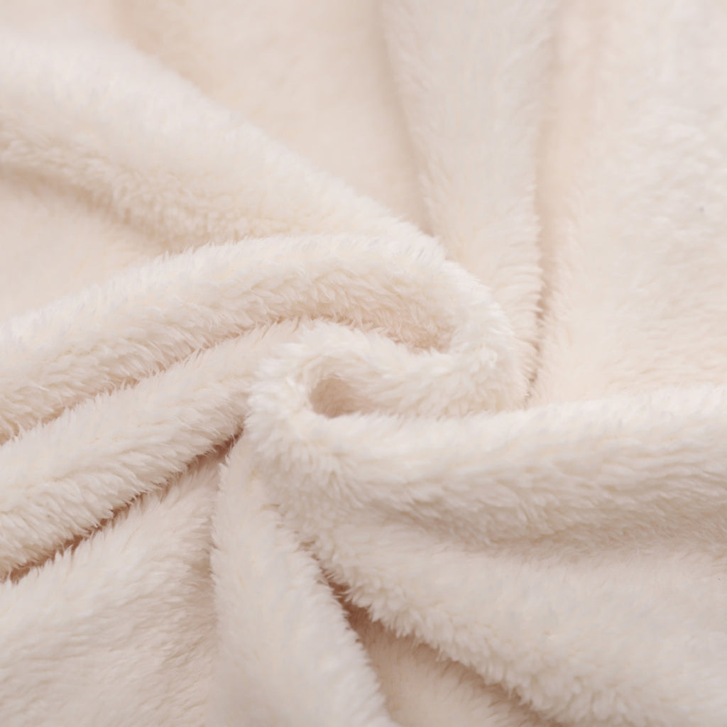 Girls Off White Fur Front Zipper Hooded Winter Jacket Coats & Jackets