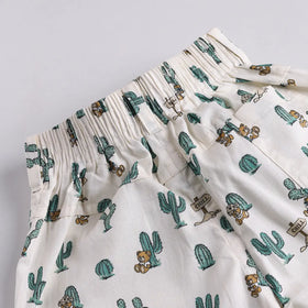 Boys Blue Cactus Printed Shirt With T-Shirt And Shorts Sets 3 pc. Sets