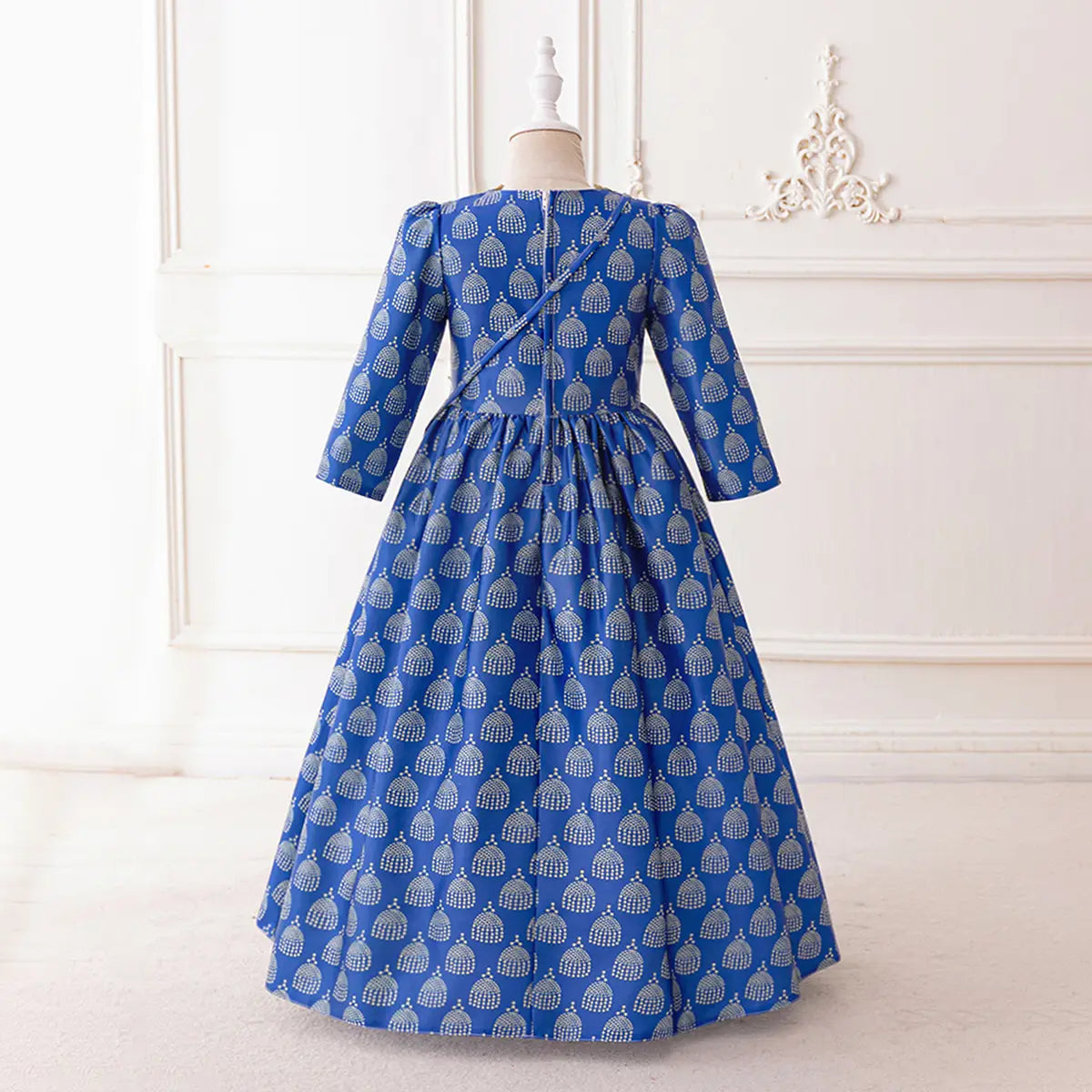 Girls Blue Ethnic Motifs Print Fit & Flare Dress Casual Dresses