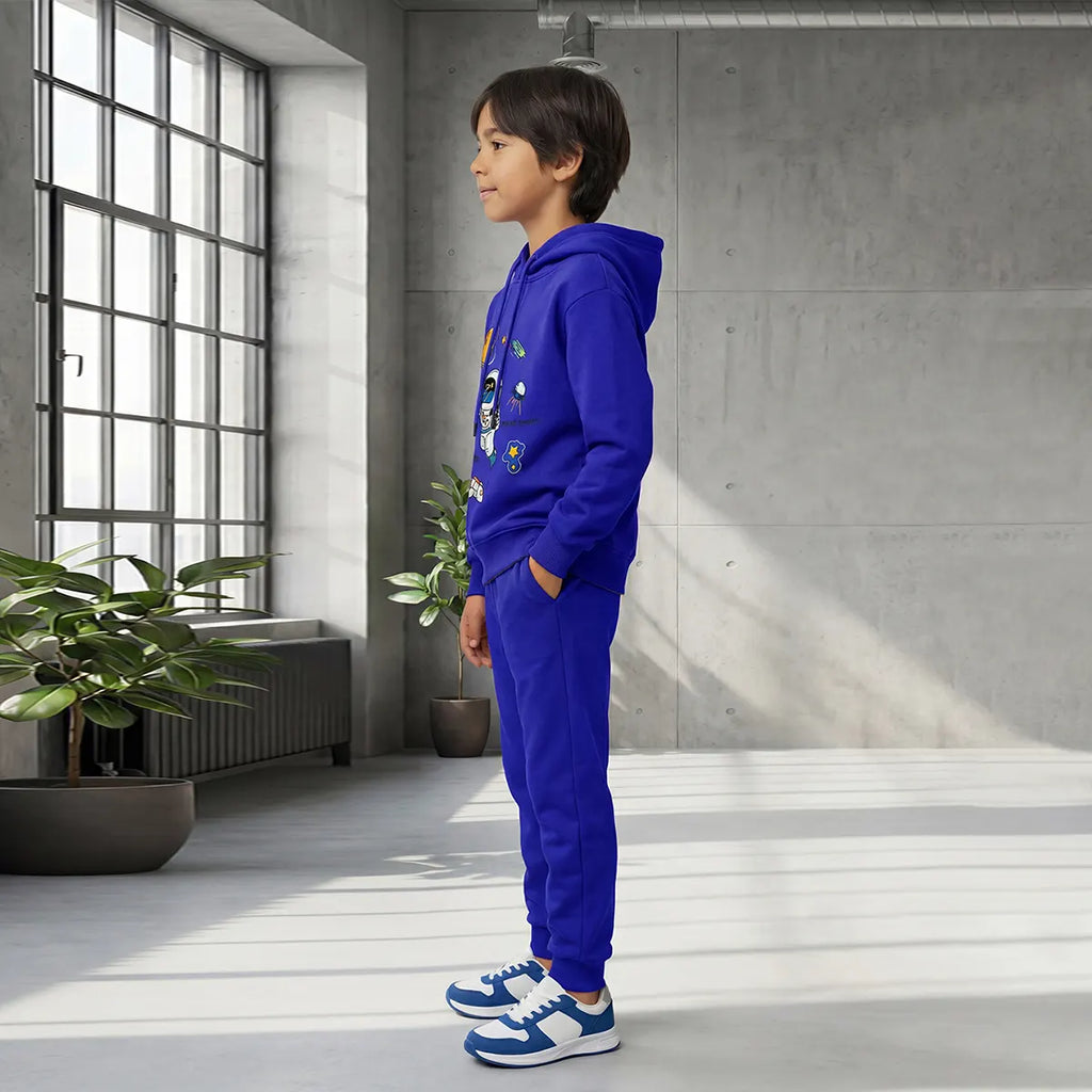 Boys Royal Blue Space Graphics Fleece Sweatshirt With Joggers Sets 2 pc. Sets