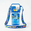 Kids Blue Dinosaur Dual-Spout Sipper Water Bottle with Strap Trending Accessories Blue Onesize