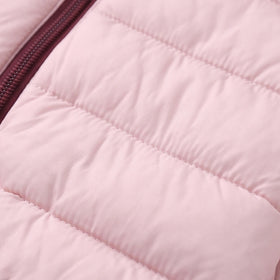 Girls Light Pink Hooded Zip-up Puffer Jacket Coats & Jackets