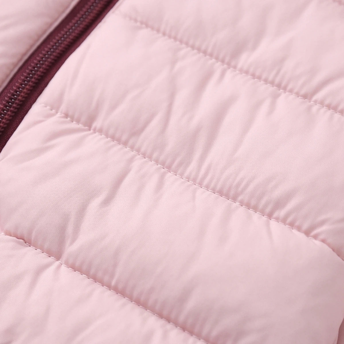 Girls Light Pink Hooded Zip-up Puffer Jacket Coats & Jackets
