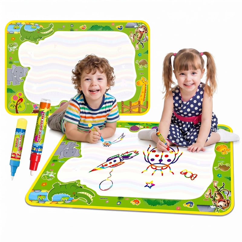 Reusable Water Drawing Mat for Kids- Large Magic Water Coloring Canvas for Painting, Writing & Graffiti Doodle Fun Trending Accessories