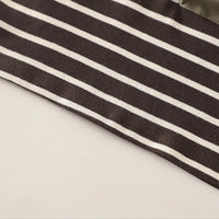 Boys Dark Brown Striped T-Shirt With Denim Shorts Sets Sets