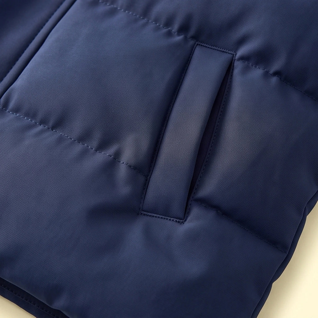 Boys Navy Blue Sleeveless Quilted Puffer Jacket Coats & Jackets
