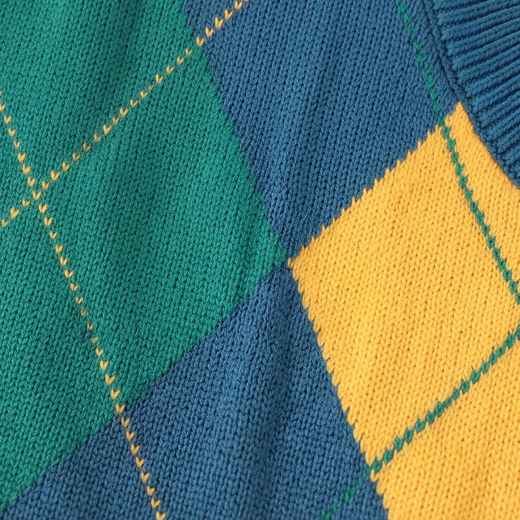 Boys Multicolour Self-Design Argyle Pattern Sweater Vest Sweaters & Cardigans