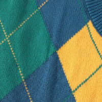 Boys Multicolour Self-Design Argyle Pattern Sweater Vest Sweaters & Cardigans