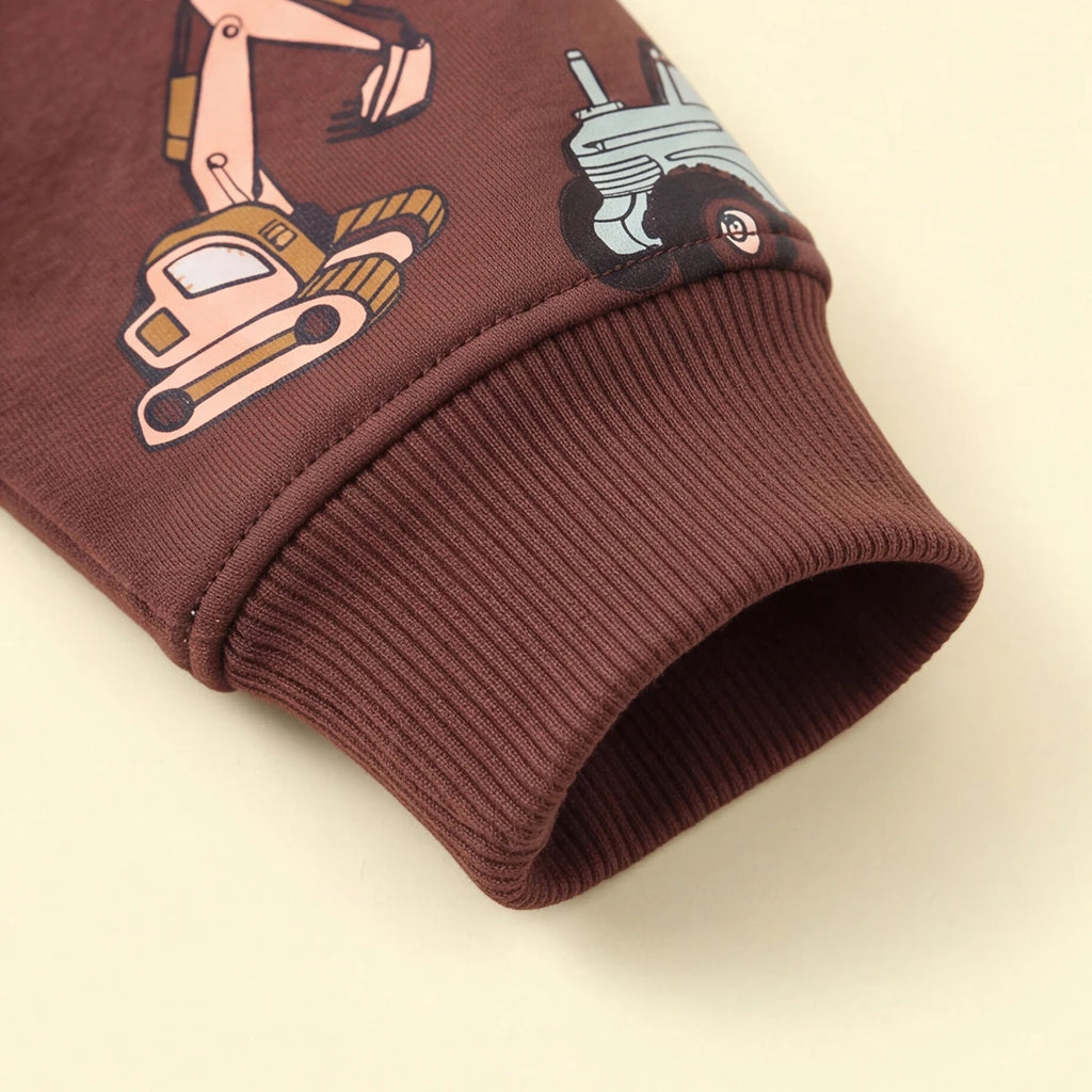 Boys Brown Graphic Long Sleeve Sweatshirt Sweatshirts & Hoodies