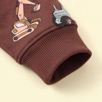 Boys Brown Graphic Long Sleeve Sweatshirt Sweatshirts & Hoodies