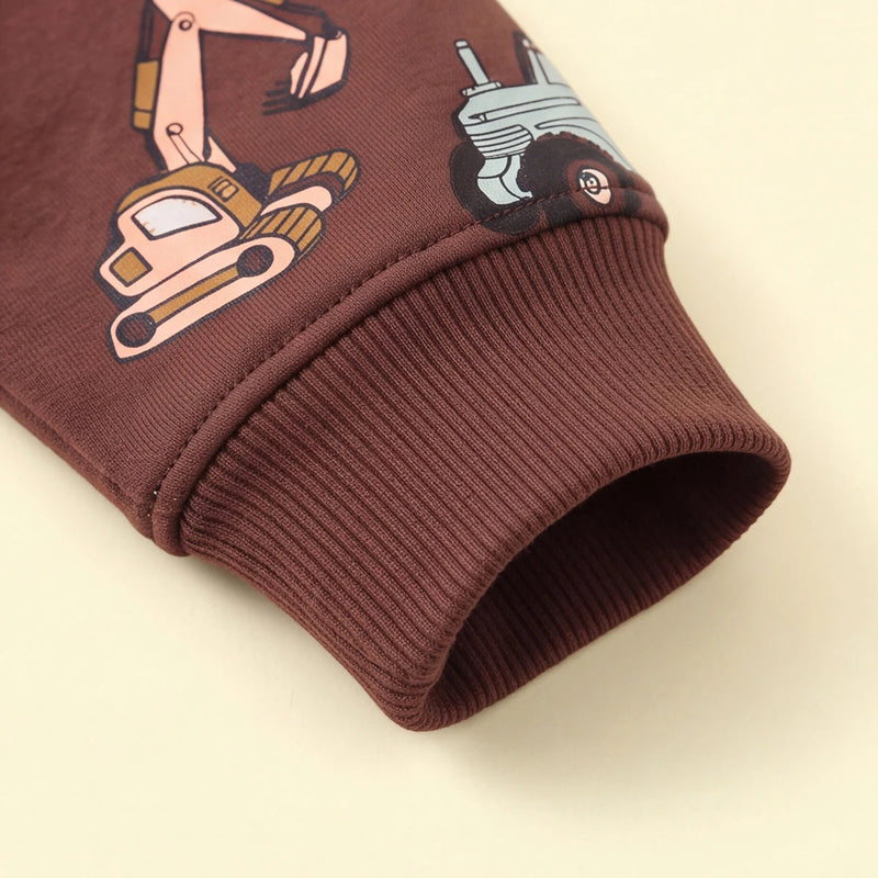 Boys Brown Graphic Long Sleeve Sweatshirt Sweatshirts & Hoodies
