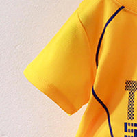 Boys Yellow Short Sleeve Typography Print T-Shirt With Shorts Sets 2 pc. Sets