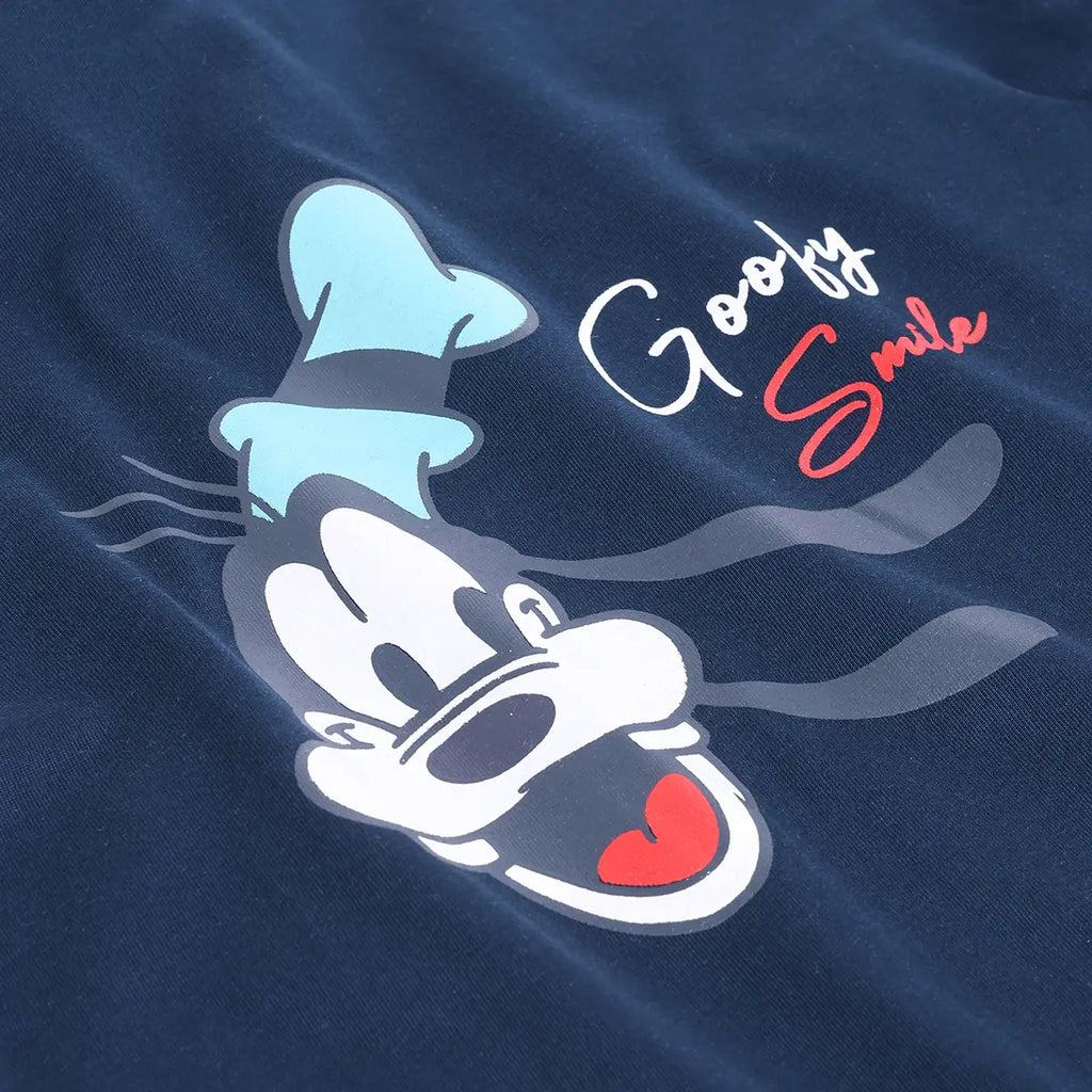 Boys Navy Blue Goofy Print T-Shirt With Shorts Sets Sets