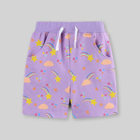 Girls Printed Rib Waist Elasticated Shorts Shorts   