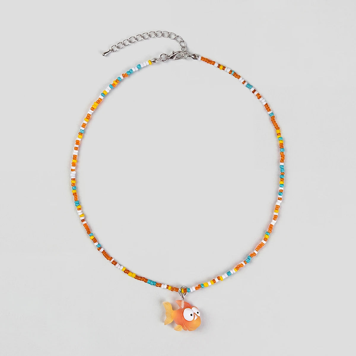 Pack Of 3 Girls Multicolour Fish Motif Beaded Necklace Sets Necklace and Chains