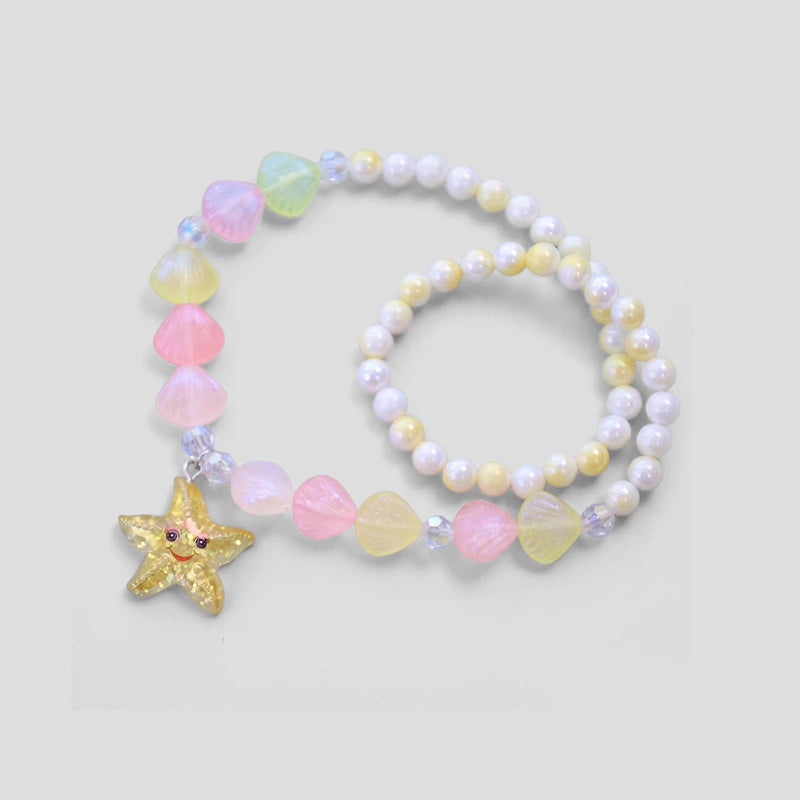 Pack Of 5 Girls Multicolour Jellyfish and Seashell Beads Necklace Sets Necklace and Chains