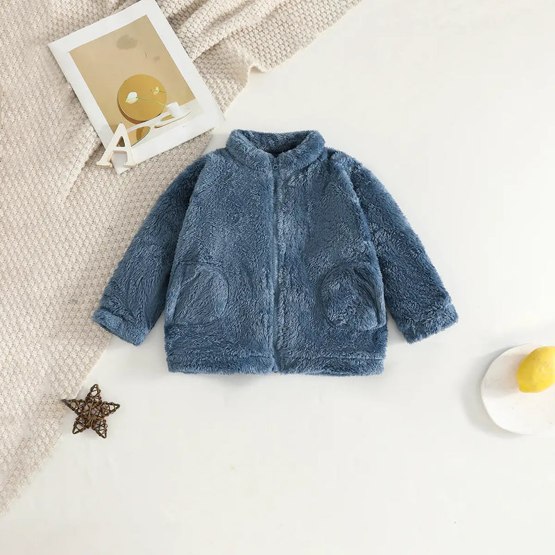 Girls Blue Polar Fleece Zipper Jacket With Jogger Co-ord Sets Sets