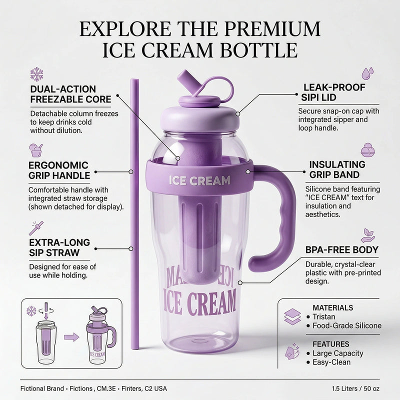 Lilac Fruit Infuser Water Bottle with Straw & Handle Trending Accessories