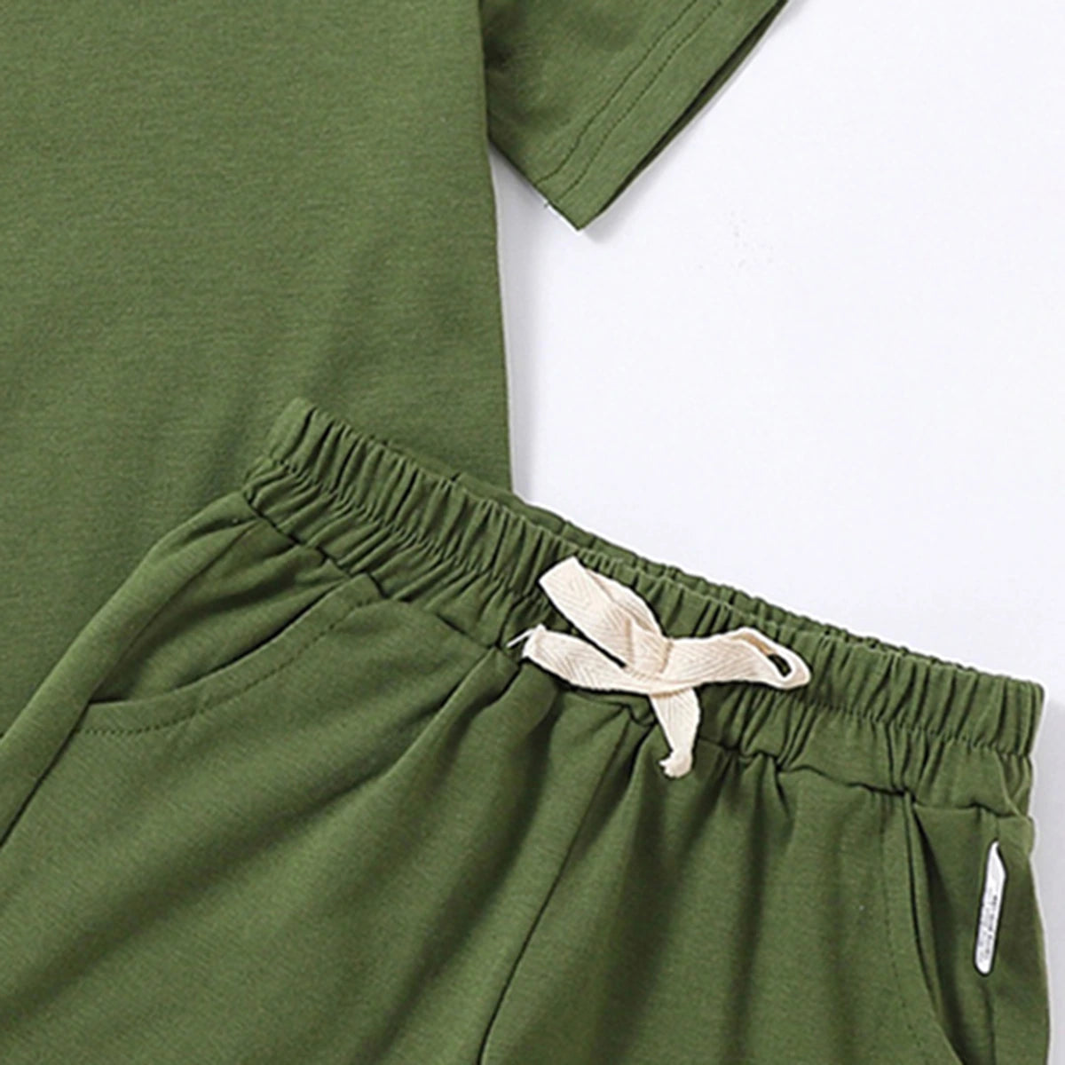Boys Army Green Short Sleeves T-Shirt With Shorts Co-ord Sets Sets