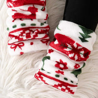 Girls White Self-Design Christmas Patterns Hooded Sweatshirt With Leggings Sets 2 pc. Sets