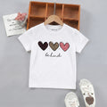 Girls White Heart Print Short Sleeve T-Shirt Tshirts White 2-3 Y