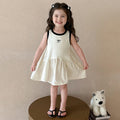 Girls Black Self-Design Sleeveless A-line Dress Casual Dresses Black 1-2 Y