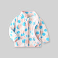 Girls Pink Fleece Zipper Jacket With Self Design Polka Dot Pattern Coats & Jackets Pink 1-2 Y