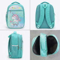 Girls Sea Green Unicorn Print School Backpack Trending Accessories