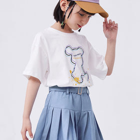 Girls Printed Oversized Casual T-shirt Tshirts   