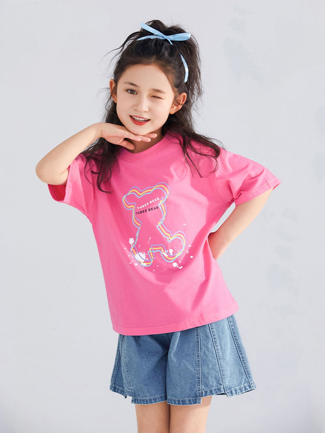 Girls Printed Oversized Casual T-shirt Tshirts   