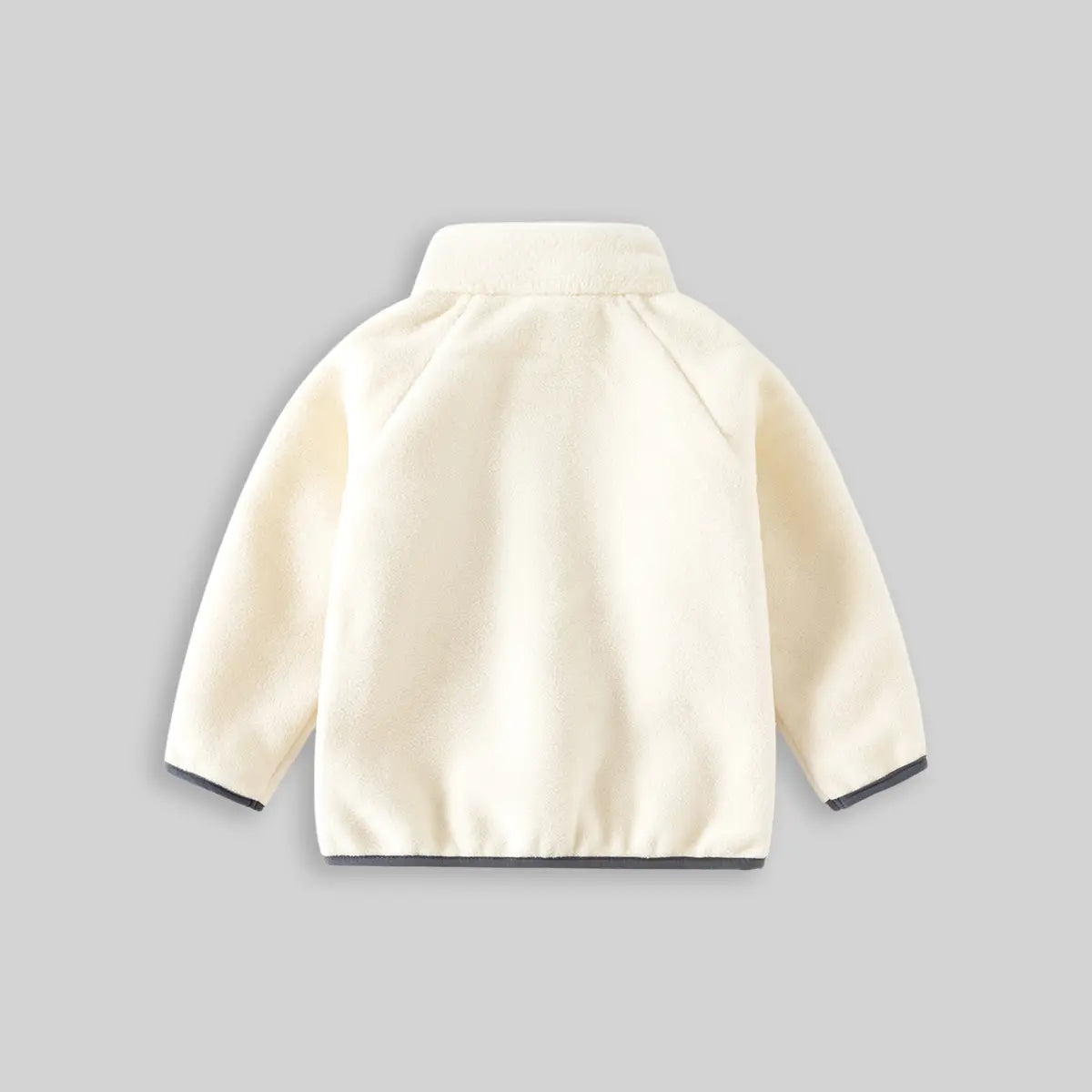 Boys Off White Fleece Embroidered Anchor Logo Zip-up Jacket Coats & Jackets