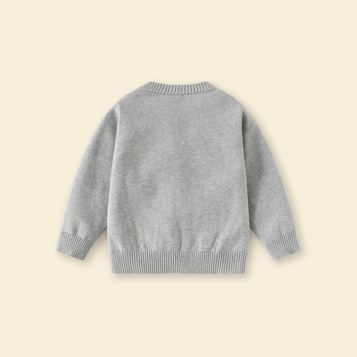 Boys Grey Solid Long Sleeves Cardigan Sweaters & Cardigans