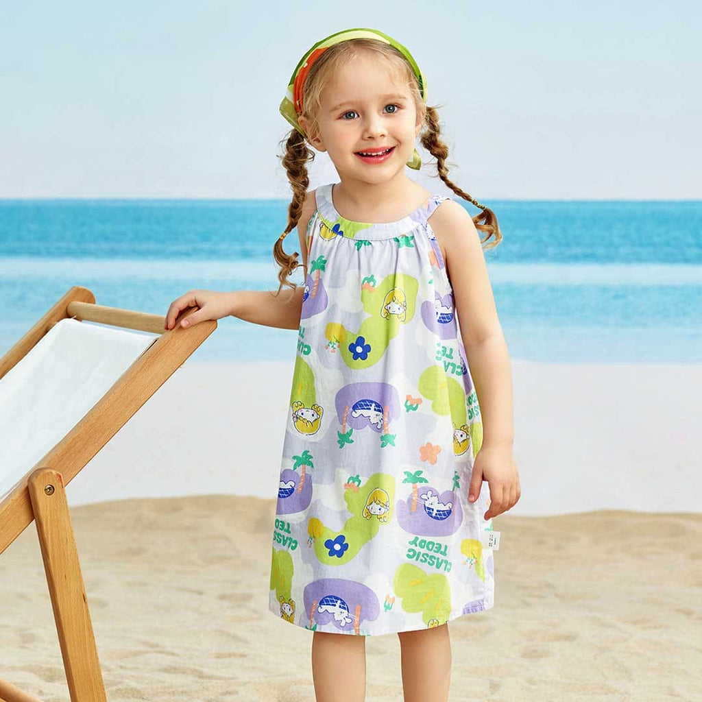 Girls Printed A-line Casual Dress