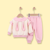Girls Pink Peter Pan Collar Sweatshirt & Joggers Sets Sets