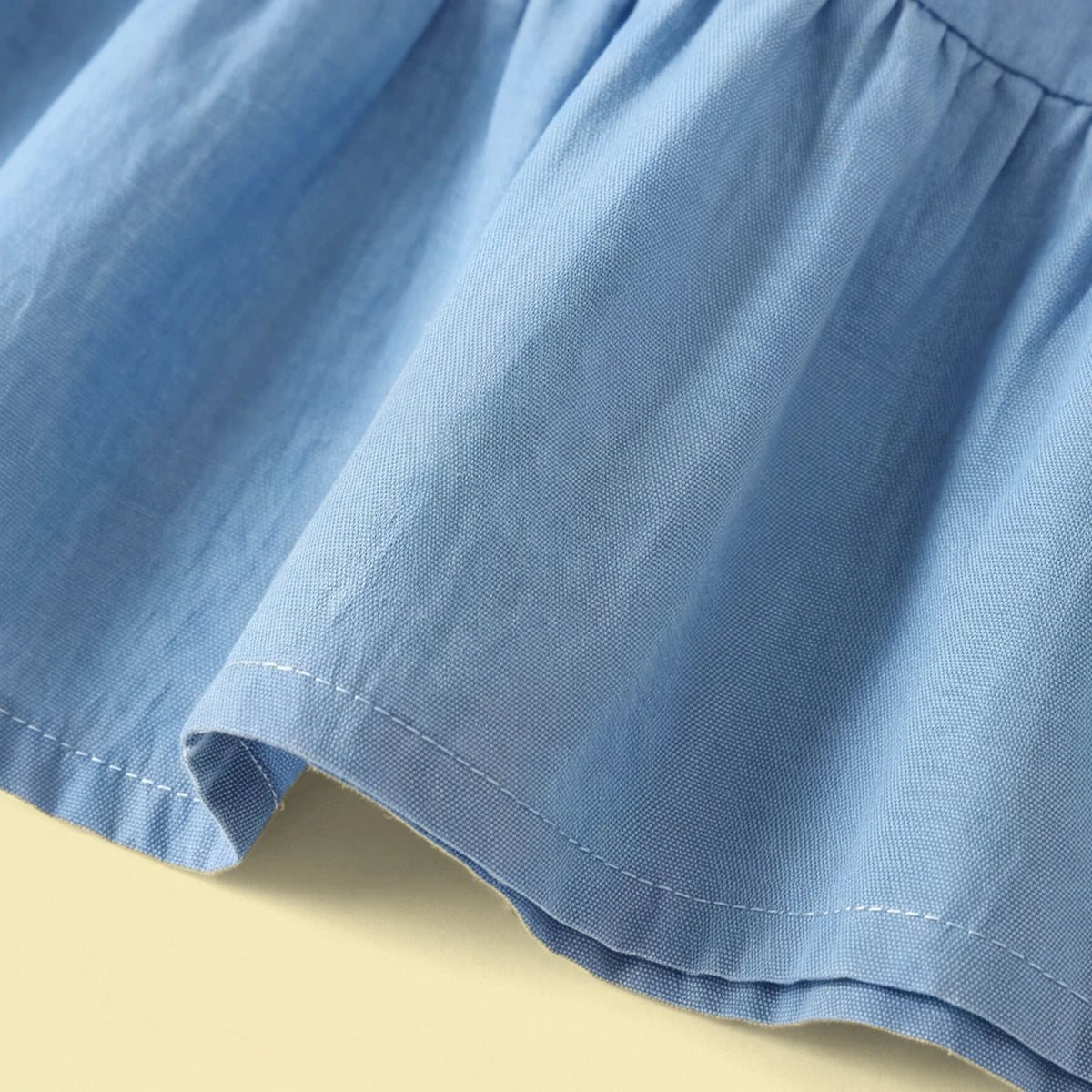 Girls Light Blue Short Sleeve Tiered Dress Casual Dresses