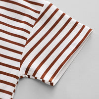 Boys Short Sleeve Striped T-Shirt With Short Length Dungaree 2 pc. Sets   