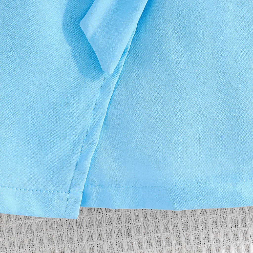 Girls Sleeveless Top With Light Blue Cap & Skirt Set Sets