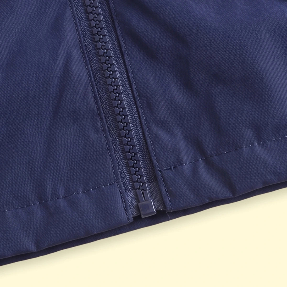 Boys Navy Blue Hooded Zip-up Jacket Coats & Jackets