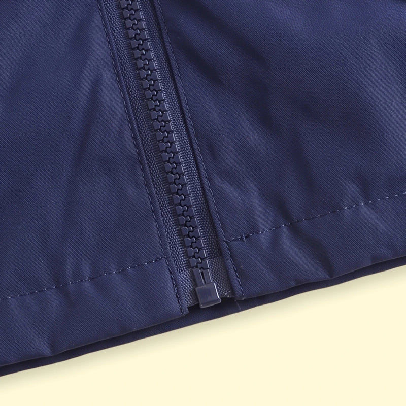 Boys Navy Blue Hooded Zip-up Jacket Coats & Jackets