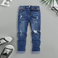 Boys Blue Mid Rise distressed Denim Pants Pants