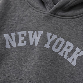 Boys Grey Typographic Hooded Sweatshirt & Joggers Sets Sets