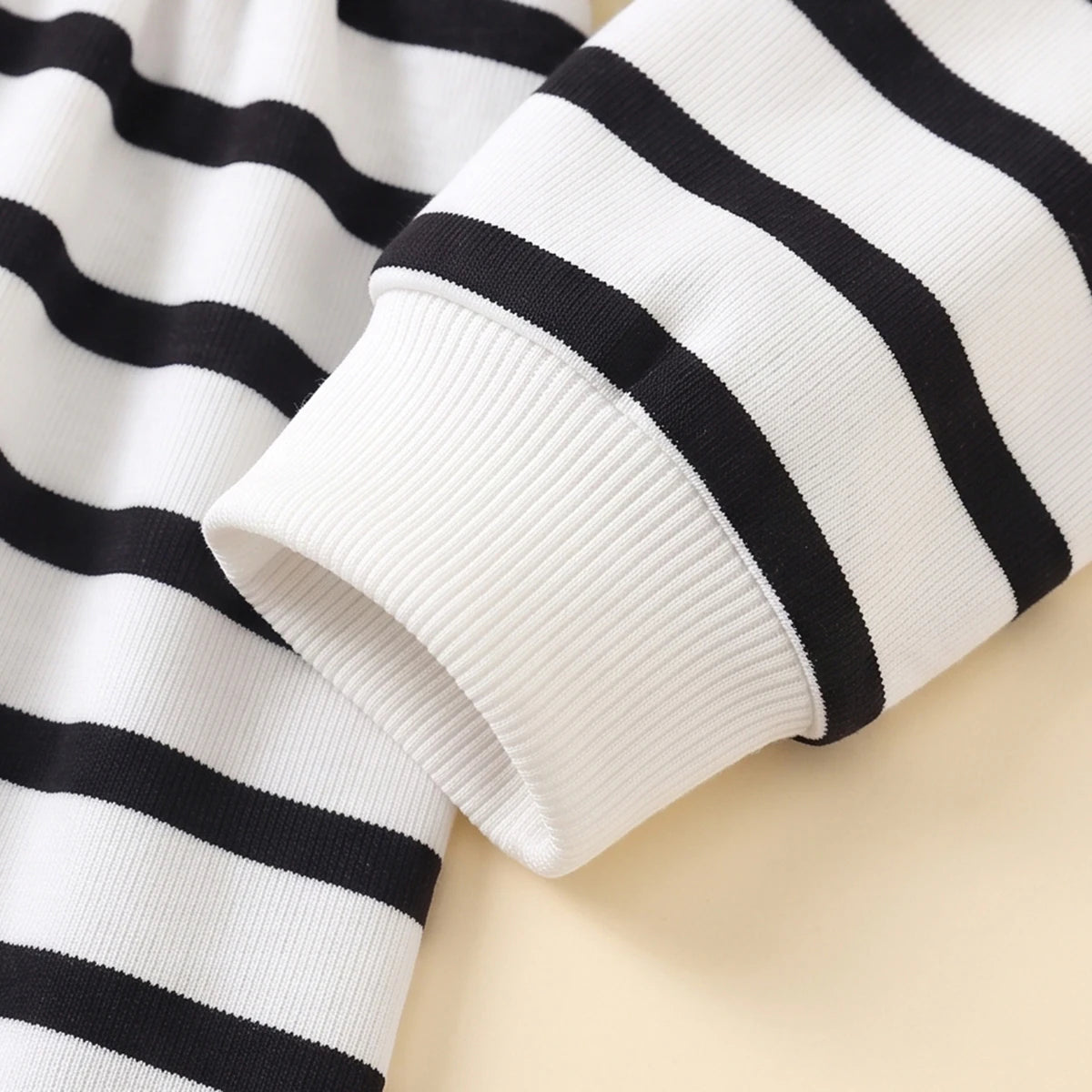 Girls Black Striped Long Sleeve Fit & Flare Dress Casual Dresses
